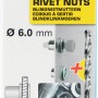 Rapid dadi a rivetto M6, 20 pezzi, incl. punta da trapano. Acciaio, cromato, per pinze.