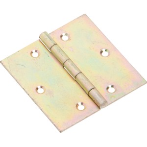 Cerniera squadrata zincata gialla, 80x80 mm, per collegamenti mobili.
