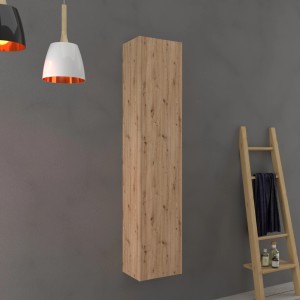 Mobile colonna in legno per arredo bagno, parte della serie t.b.t.