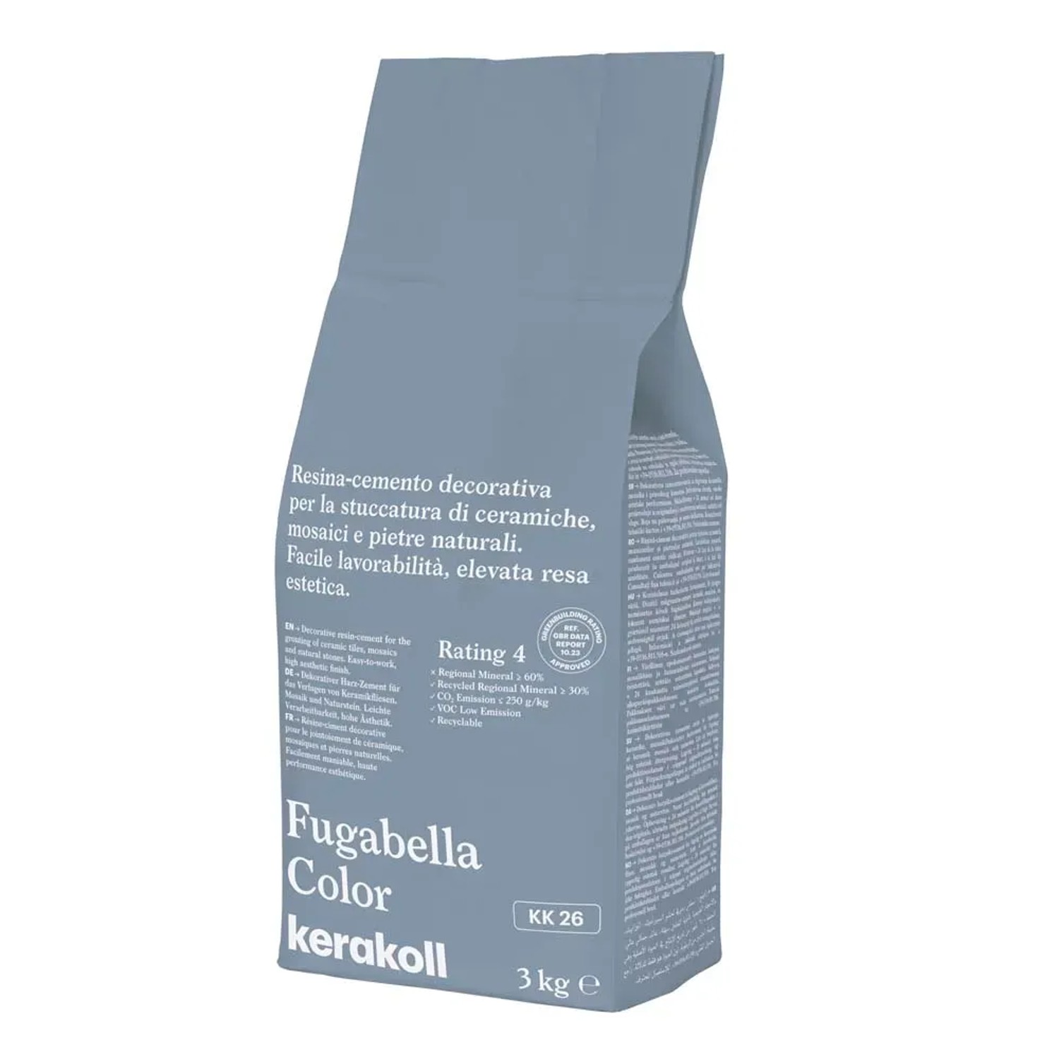 Fugabella Color Kerakoll stucco per fughe, adatto per piastrelle, mosaici e pietre naturali.