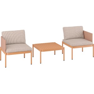 Set da balcone Redcliffe arancione, 3 pezzi con tavolo e due sedie.