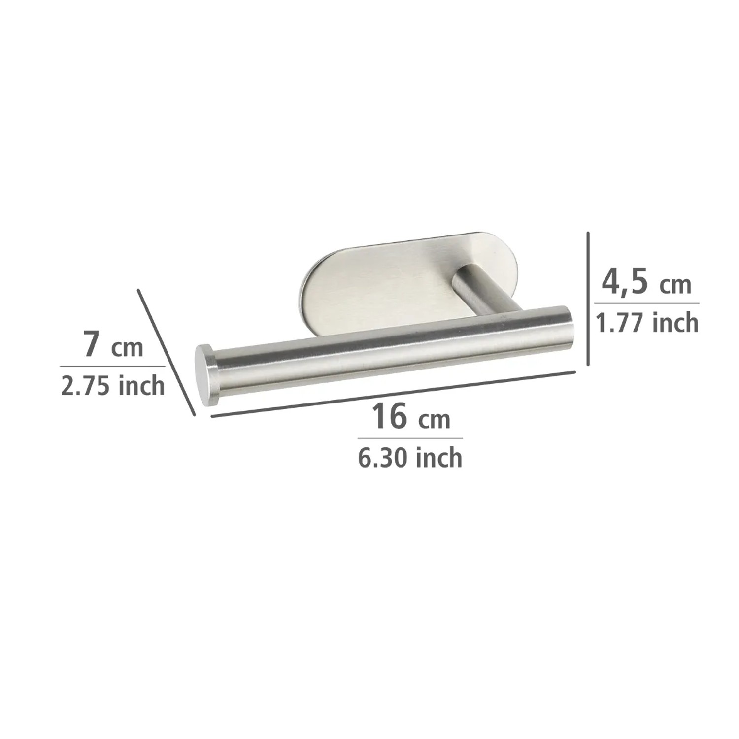 Wenko Porta carta igienica Orea Matt, acciaio inox antiruggine, per montaggio a parete senza forare.