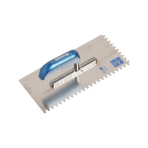 Cazzuola dentata LUX Classic, acciaio inox, dentatura 6x6 mm per piastrelle e adesivi.