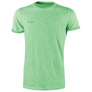 T-shirt t.b.t. verde chiaro per abbigliamento da lavoro.
