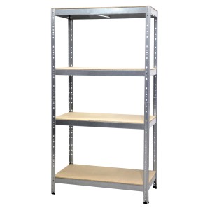 Scaffale in kit legno e metallo 4 piani in FSC 120x60x180 cm