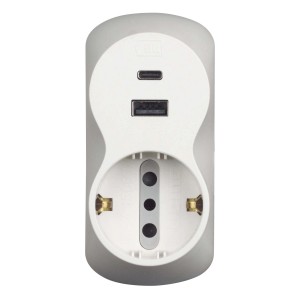 Presa t.b.t. con porta USB e USB-C per Placche e comandi.