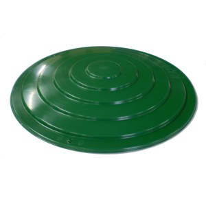 Coperchio verde per serbatoio acqua piovana, anelli concentrici.