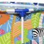 Piscina t.b.t. con pareti in acciaio e motivo giungla. Ideale per il divertimento estivo.