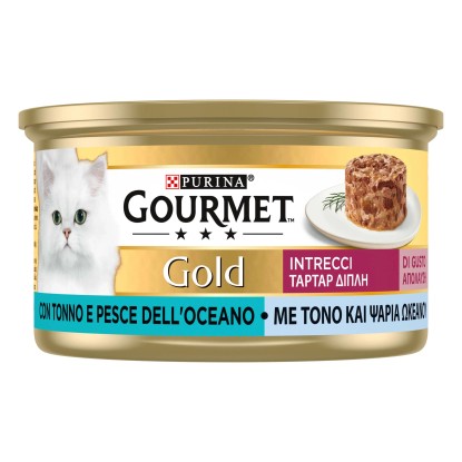 Cibo umido per gatti Purina Gourmet Intrecci con tonno e pesce dell'oceano 85 g