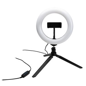 t.b.t. Luce ad anello con treppiede per accessori cellulare.