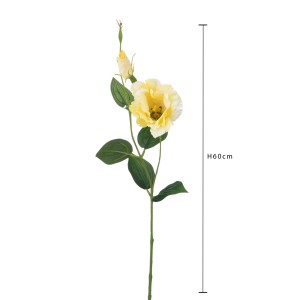 Fiore artificiale giallo (t.b.t.) con foglie verdi, alto 60 cm.