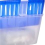 Dettaglio deumidificatore: Contenitore con griglia blu e indicatore di livello.