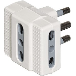 Adattatore multiplo t.b.t. bianco per prese.