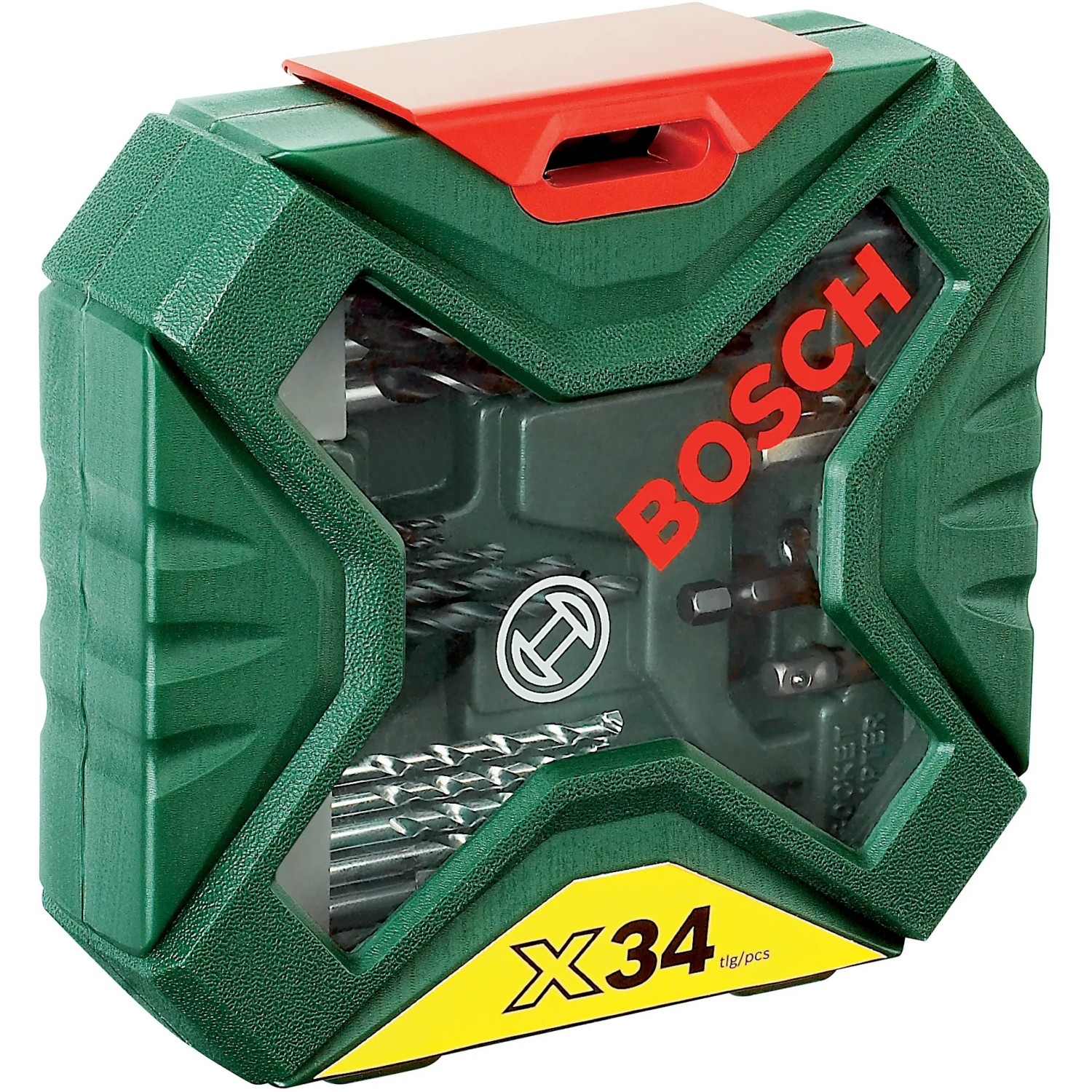 Set Bosch X-Line 34 pezzi punte e inserti per avvitatura in custodia verde.