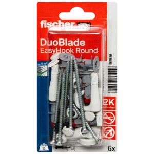 Fischer DuoBlade EasyHook Round Tasselli Set, 6 pezzi, per cartongesso