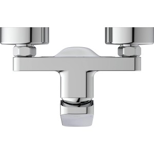 Dettaglio del miscelatore doccia esterno Ceraplan di Ideal Standard cromato.