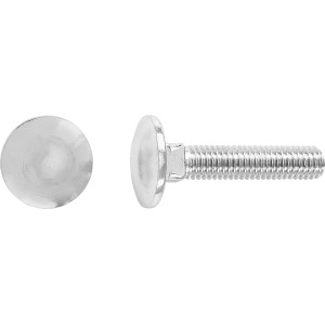 Bullone a testa tonda M5 x 20 mm, acciaio, filettatura completa, confezione da 100.