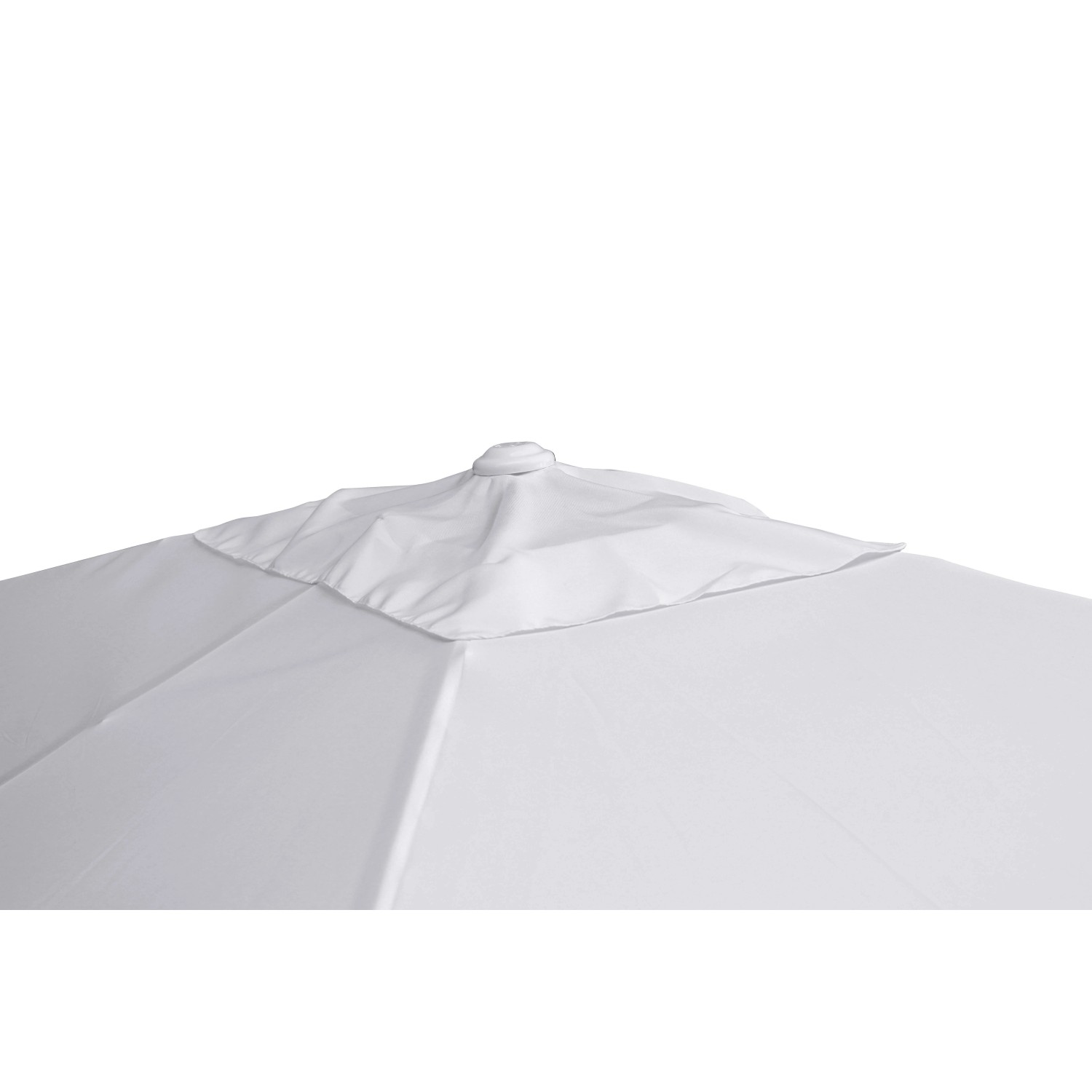 Dettaglio dell'ombrellone a braccio t.b.t. bianco.