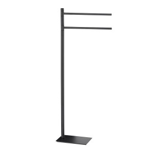 Portasciugamani t.b.t. nero in metallo a terra con due aste.