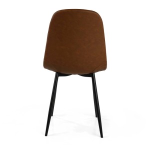 Sedia imbottita Malva in ecopelle marrone e struttura in metallo 44x54h86 cm
