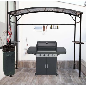 Tettoia barbecue in acciaio antracite 167x128 cm