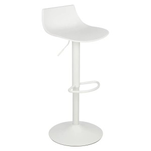 Sgabello bar Casper in polipropilene bianco 42x42x74-95 cm
