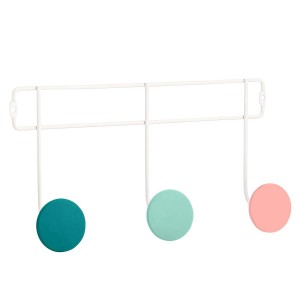Appendiabiti t.b.t. con tre ganci rotondi colorati.