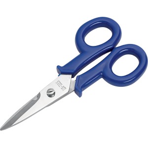 Forbici da elettricista LUX, 146 mm, con manico blu, ideali per tagliare cavi.