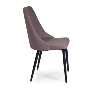 Sedia in ecopelle Oliver tortora 48x58xh48/90 cm