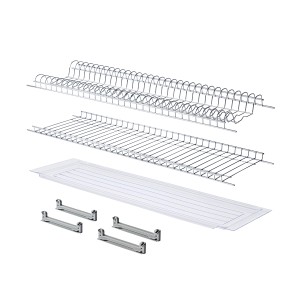 Scolapiatti t.b.t. composto da telaio metallico, vaschetta di raccolta e staffe.