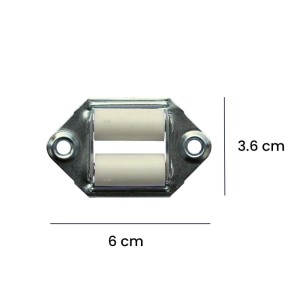 Guidacinghia tapparelle orizzontale rulli ferro plastica 60x36 mm