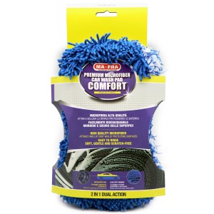 MA-FRA Panno in microfibra Comfort per la cura dell'auto. Panno blu con frange.