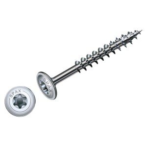 Vite per legno Spax a testa svasata, Ø 6x100 mm, attacco T-Star plus, 10 pezzi, per giunzioni in legno.