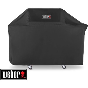 Copertura premium nera Weber per grill serie Genesis II/300, protegge dalle intemperie.