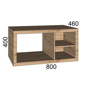 Mobile bagno t.b.t. con vano a giorno e ripiani, effetto legno.