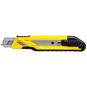 Cutter/taglierino giallo con lama a segmenti.