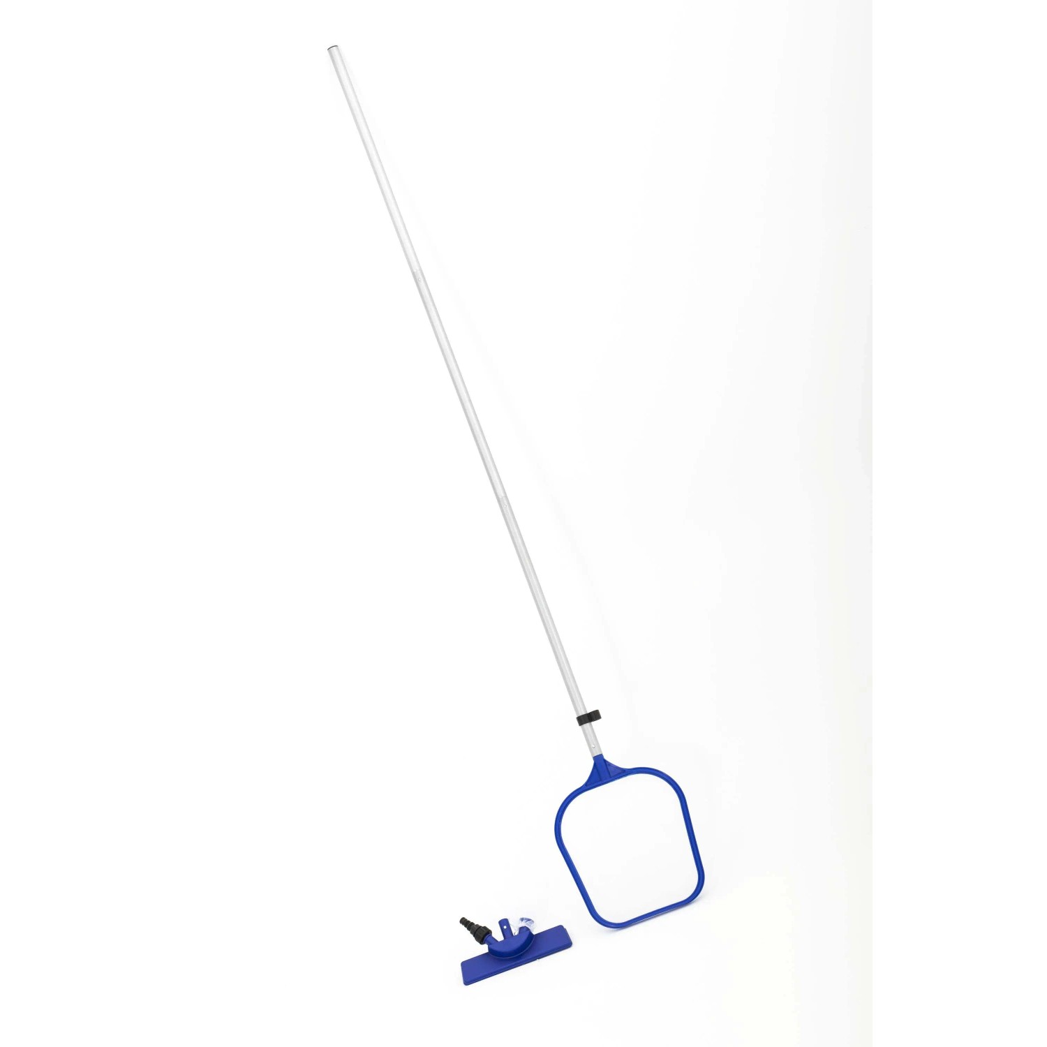 Retino per piscina con asta e spazzola per la pulizia, accessori piscina.