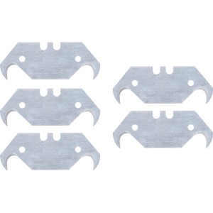 Lame per taglierino per moquette LUX Comfort, 5 pezzi, spessore 0,65 mm, lame a doppio gancio.
