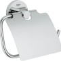 Grohe Essentials porta carta igienica con coperchio, cromo, metallo, fissaggio nascosto.