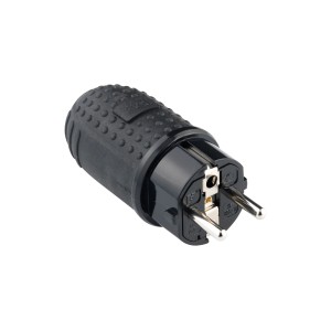Spina Spine nera di t.b.t. per impianti elettrici.