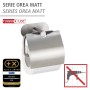 Wenko Porta carta igienica Orea Matt, acciaio inox con coperchio, montaggio a parete Turbo-Loc.