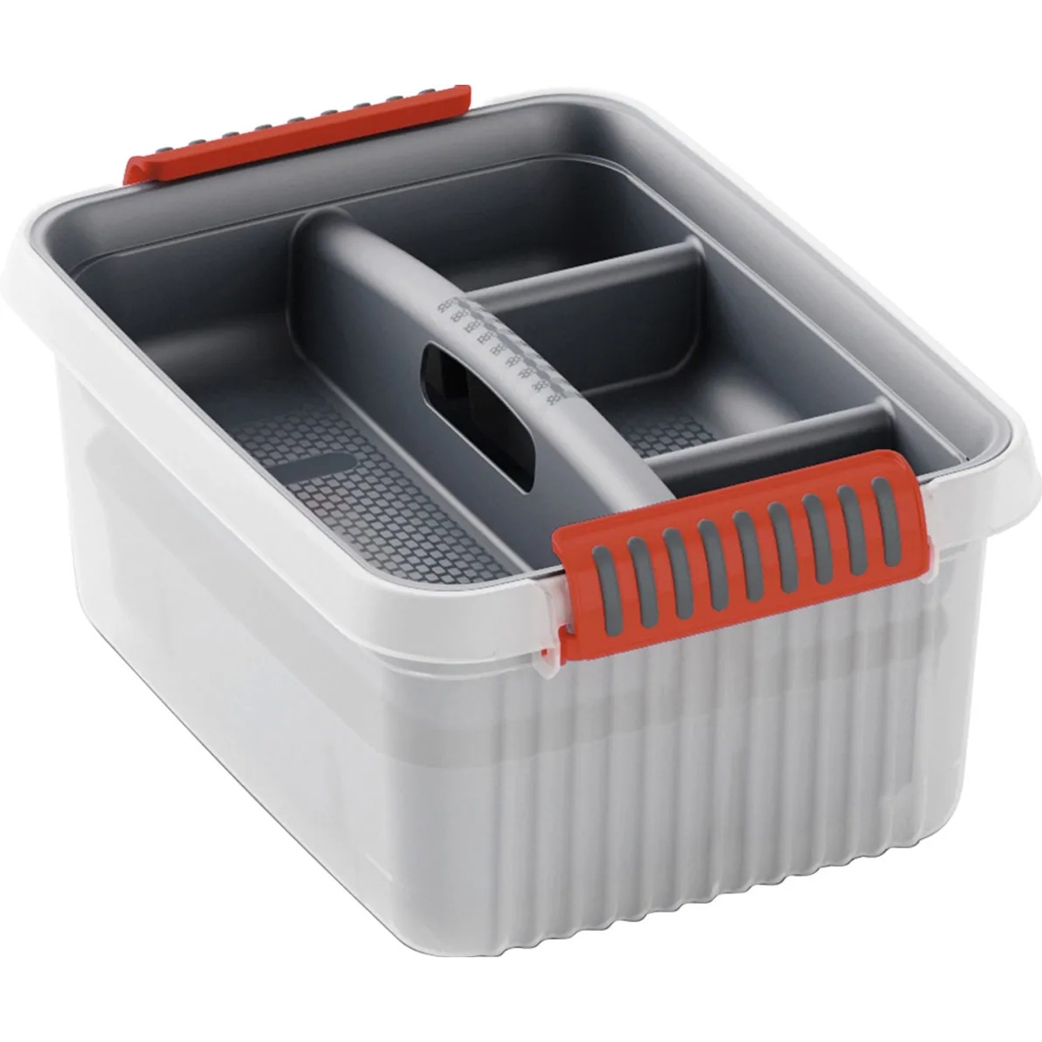 Contenitore K-Latch S con coperchio, trasparente/grigio, versatile.