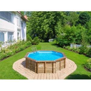 Piscina in legno fuori terra Viola 2 Ø 500x127 cm ottagonale