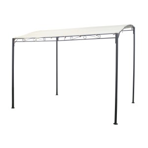 Gazebo t.b.t. con tetto color crema e struttura nera.