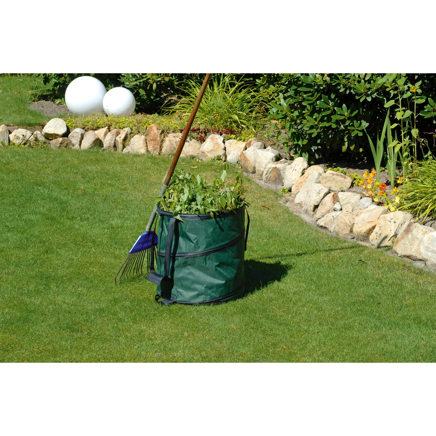 Sacco Rifiuti Da Giardino Pop Up 3 Pezzi – Contenitore 212L In Tessuto Oxford – Piega E Riutilizza – Per Erba, Foglie E Rifiuti Verdi