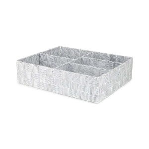 Organizer 5 scomparti Toronto bianco grigio 32x25x8 cm