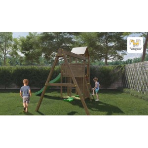 Gioco da giardino Boomer 3 con scivolo e altalene 432x303xh272 cm