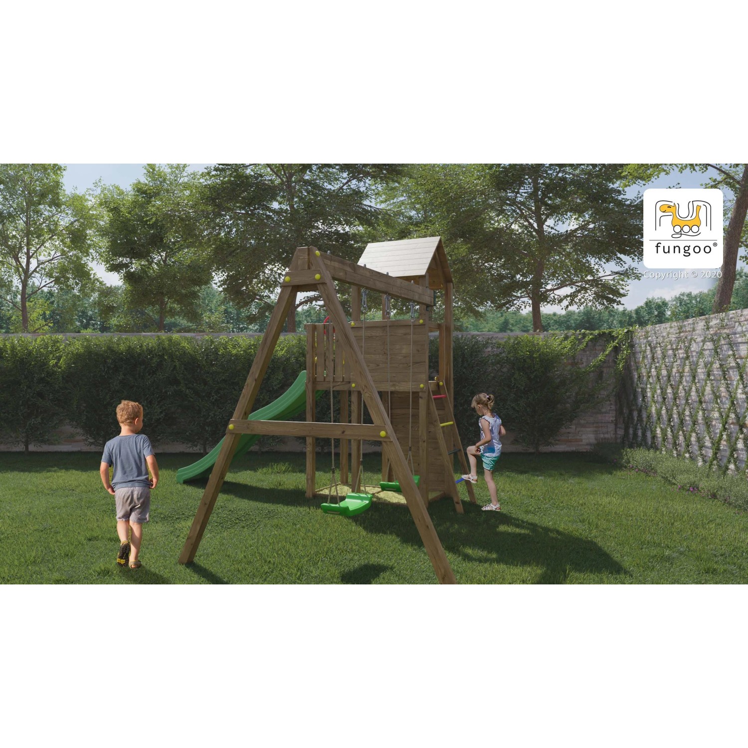 Gioco da giardino Boomer 3 con scivolo e altalene 432x303xh272 cm_3