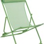 Sedia da campeggio verde t.b.t. con poggiatesta per relax all'aperto.