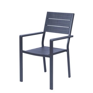 Sedia in acciaio e HDPE Sven 58x55x88 cm effetto legno